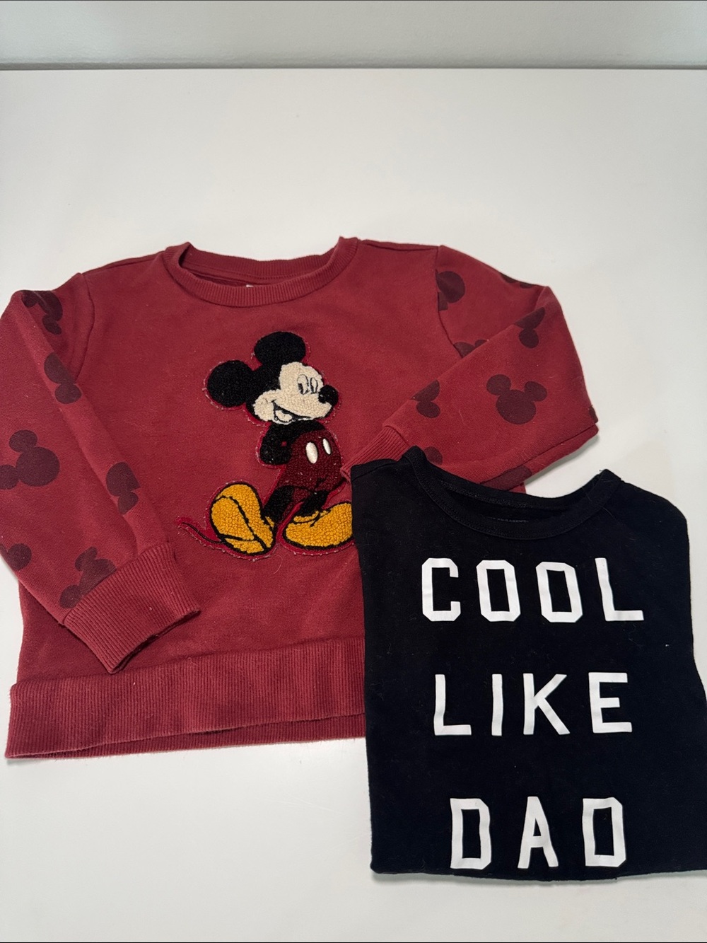 Disney Mickey Mouse Sweater + Black 'Cool Like Dad' Top - Bundle of 2 size 3T